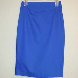 Express cobalt blue pencil skirt with side zipper 4